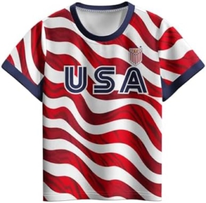 Soccer Jersey Shirt for Kids Fan 2026 National Team Tshirt Football Game Day Top Clothes for Boys Girls 5-12 Years Red : Clothing, Shoes & Jewelry