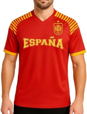 Icon Sports Officially Licensed Royal Spanish Football Federation Game Day T-Shirt - Unisex Adult - RFE259GD Red L : Sports & Outdoors