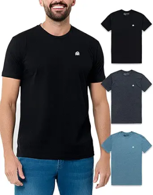 INTO THE AM Mens T Shirts Soft Cotton Blend Crew Neck Tee S - 4XL Athletic Fit Plain Casual T-Shirt for Men