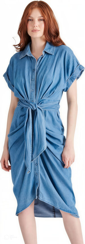 Steve Madden Apparel Tori Dress, Chambray Blue, 2 at Amazon Women’s Clothing store