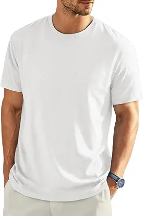 EKLENTSON Men's Cotton Crewneck T-Shirts Short Sleeve Plain Tee Moisture Wicking Casual Tshirts Solid Color
