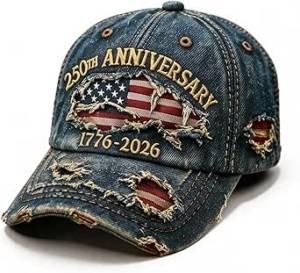 United States 250th Anniversary Hat,1776-2026 Embroidery Patriotic Baseball Cap,250 Anniversary USA Hat for Men Women
