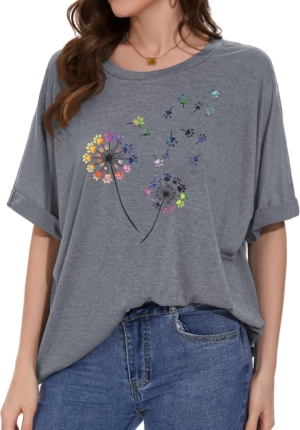 Oversized Tshirts for Women Summer Short Sleeve Casual Basic Tee Tops Loose Fit Shirts 2026